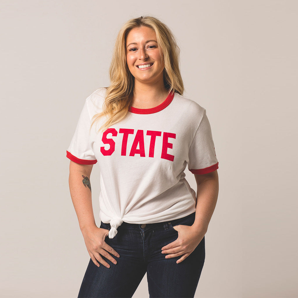 front view on model STATE tee